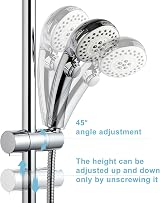 OFFO Adjustable Shower Head Holder 18-25mm Chrome 45 Degree Rotation view 5