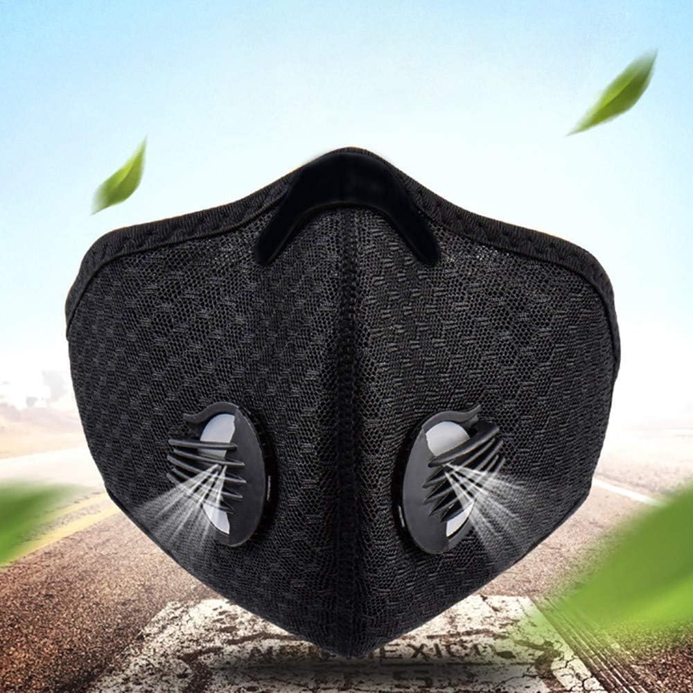 Flu Safety Masks Breathable Dust Masks Filter N99 Filters for Pollen Allergy Woodworking Mowing Running Cycling Outdoor Activities (Black)
