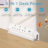 BQO Desk Power Socket Strip 3 UK Plugs USB A C 15.5W Aluminum 6.56FT Home Office view 2