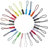 Sucrain 50 Pieces Zipper Pulls,25 Colors Zipper Tags Strong Nylon Cord Zippers Pull Replacement for Backpacks,Luggage,Jackets,Handbags,Sweatshirt,Purses