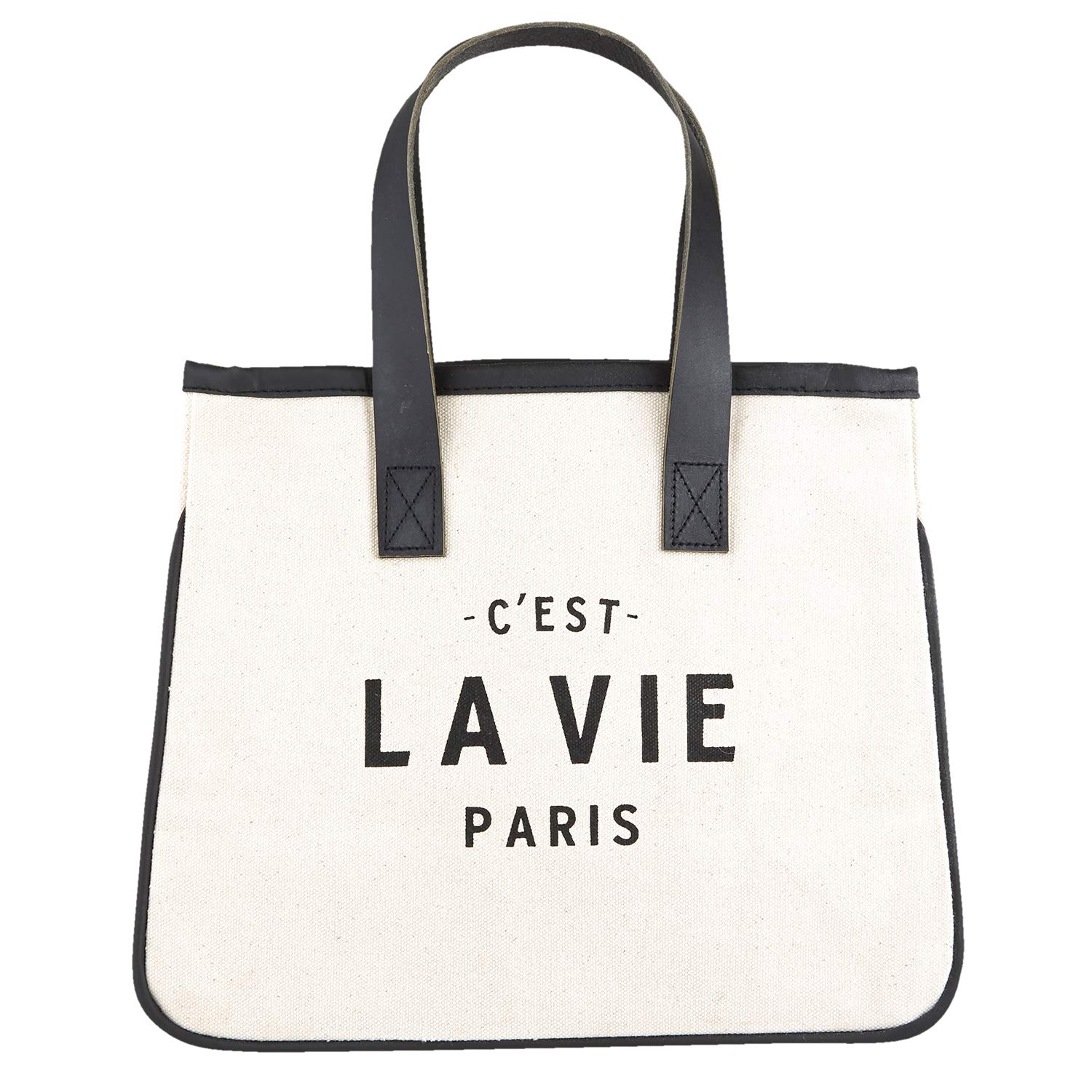 Santa Barbara Design Studio Tote Bag, Canvas, Leather, Paris, 11" x 9.5"