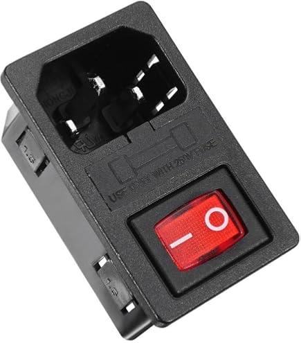 Connettore Alimentazione Maschio Con Interruttore E Portafusibile – IEC 320 C14 Con Spia Rossa - Foto 2