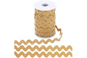 GORGECRAFT 25 Yards x 10mm Rick Rack Trim RIC Rac Ribbon Goldenrod Wave Bending Fringe Trim Zig Zag Lace Edging Braid Trimming Polyester Webbing Ribbons for DIY Sewing Crafts Bow Making Gift Wrapping