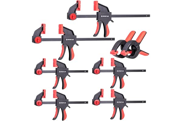 Spurtar 8pcs Clamps for Woodworking 6" and 12" Wood Clamps 6" Spring Clamps | Quick-Release Bar Clamps Heavy Duty Trigger Cla
