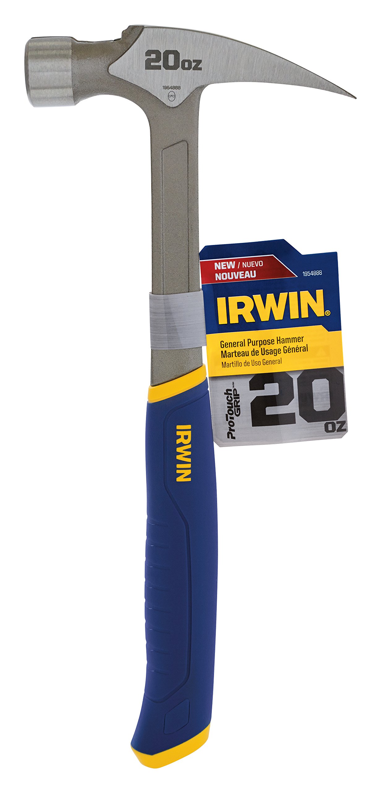 IRWIN Hammer, Steel, General Purpose, Claw, 20 oz. (1954888), Silver