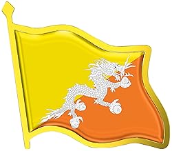 Bhutanese Flag Lapel Pin - Druk Yul Enamel Metal