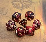 CREEBUY Polyhedral DND Dice Set 42 Pieces Double-Colors D4 D6 D8 D10 D12 D20 view 2