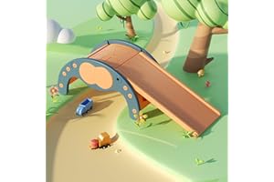 LUUYOUU Children's Indoor Climbing Slideway Swing Playground 4-in-1 Function: Slide, Rock Climbing, Balance Board and Cradle Safe and Solid Montessori Toys Blue（1 Climbing Frame+1 Sliding Plate）