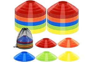 Jyongmer 30 Pcs Disc Cones Training Cones Agility Soccer Cones with Carry Bag for Training, Football, Basketball, Kids, Sports, Field Cone Markers and Other Sports and Games