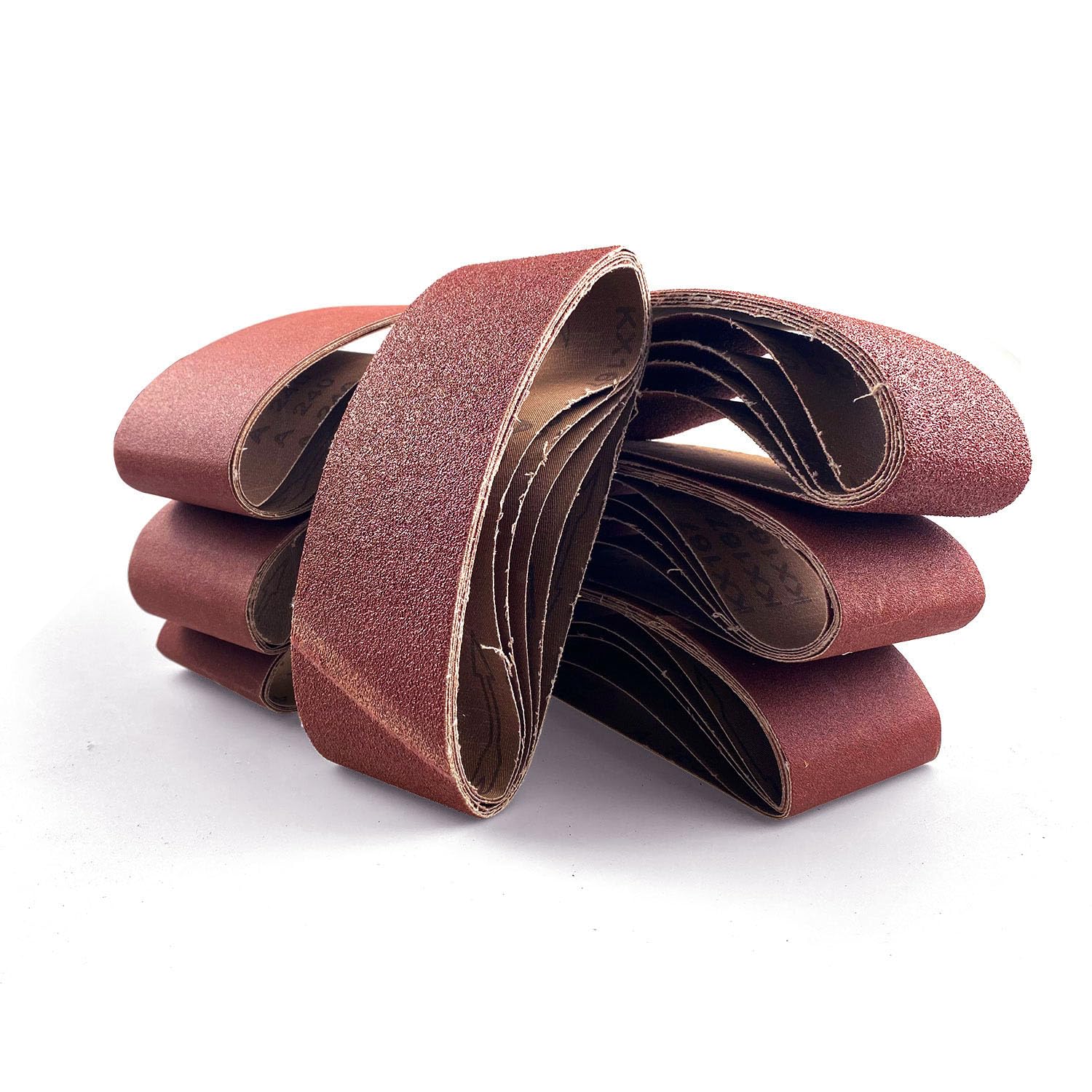 Ndjiloik Sanding Belts 75 x 457 mm, 8 Different Grits, 5 x 40/60/80/120/180/240/320/400, Sanding Belt Set, for Compressed Air Belt Sander, Polishing Metal, Wood, Finger Sander (Pack of 40)