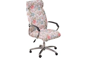 GOSTADY Office Chair Covers Stretch Computer Chair Slipcover Printed Removable Boss Chair Seat Cushion Protectors with Zipper for Armrest Chair Universal Rotating Chair