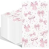 100PCS Pink Bow Napkins Disposable Hand Towels for Bathroom 3 Ply Decorative Bow Paper Napkins Pink Coquette Party Guest Napkins for Birthday Bachelorette Bridal Wedding Party Supplies