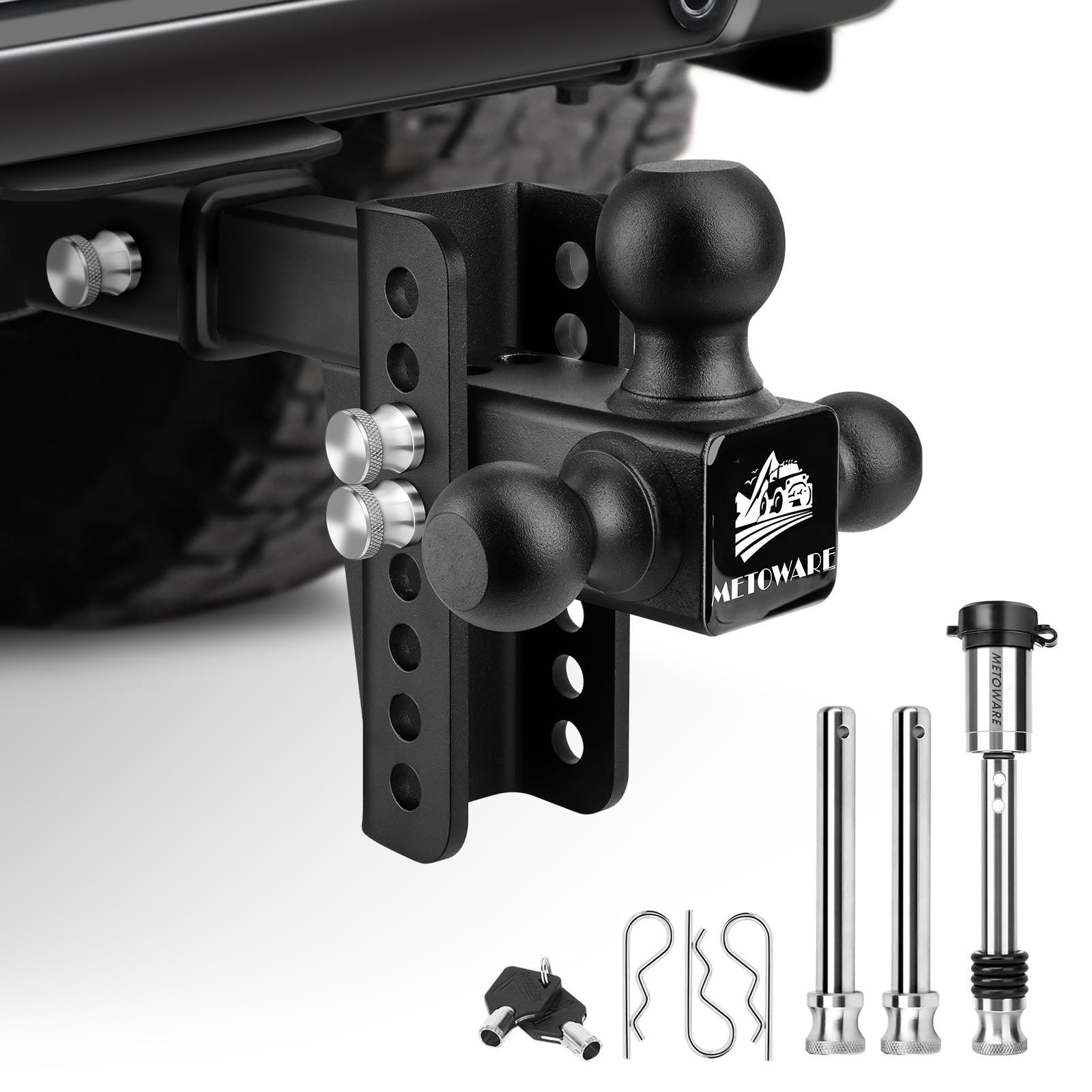 Photo 1 of ***USED, MISSING PIECES SELLING AS PARTS ONLY*** METOWARE Trailer Hitch, Drop Hitch Fits 2-Inch Receiver, Tow Hitch with 6-Inch Drop, 12,500 LBS