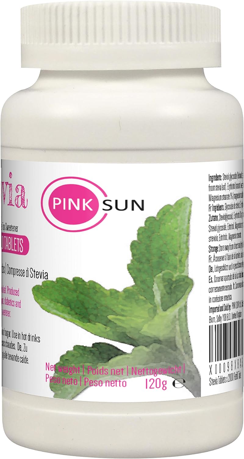PINK SUN Stevia Tablets x 2000 Refill Tabs (Top up for 500 Tablet Dispenser) Sweetener Sugar Alternative Replacement Vegetarian Vegan Gluten Free Low Carb Non GM Zero Calories Bulk Buy - Image 4