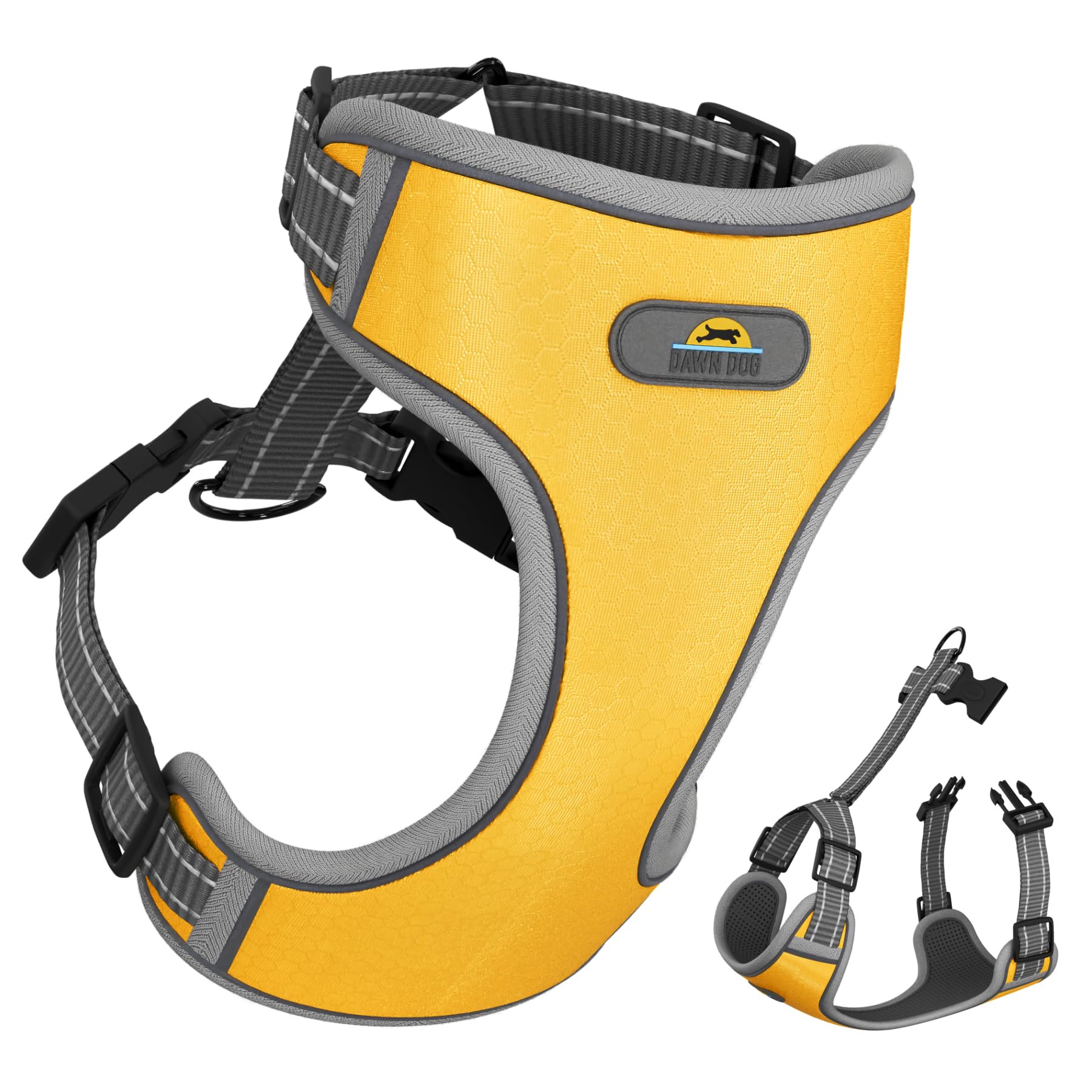 Dawn Dog Medium Dog Harness with Secure Locking Clip | Soft & Padded Y Shaped Design with Anti Choke Fit | Extra Reflective for Greater Visibility & Safety | Escape Proof, Adjustable, Lightweight