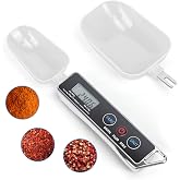 Dioche Digital Measuring Spoon Scale, High Precision 0.05g to 500g Capacity, with 30ml &amp; 80ml Detachable Spoons, Tare Function &amp; Unit Conversion for Baking, Cooking, Pet Food, Kitchen - Black