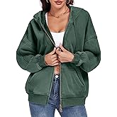 WOWULOVELY Womens and Mens Zip Up Hoodies Acid Wash Long Sleeve Oversized Sweatshirts Distressed Fleece Jacket with Pockets