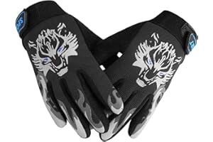 TINAYAUE Cycling Gloves for Kids Boys Girls Outdoor Biking Mittens Full Fingers Windproof Thermal Riding Gloves Non-Slip Shockproof Fitness Exercise Gloves for Bicycle Skiing Climbing Racing Skating (5-10Y)