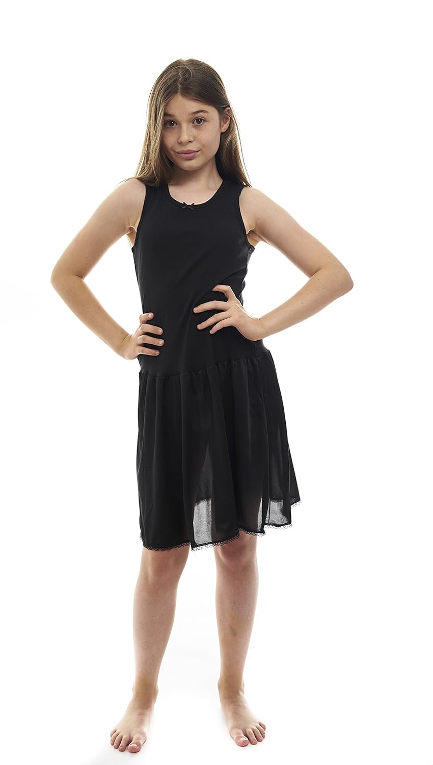 Cotton Rossette Sleeveless Full Slip for Girls Cling Free Nylon Material