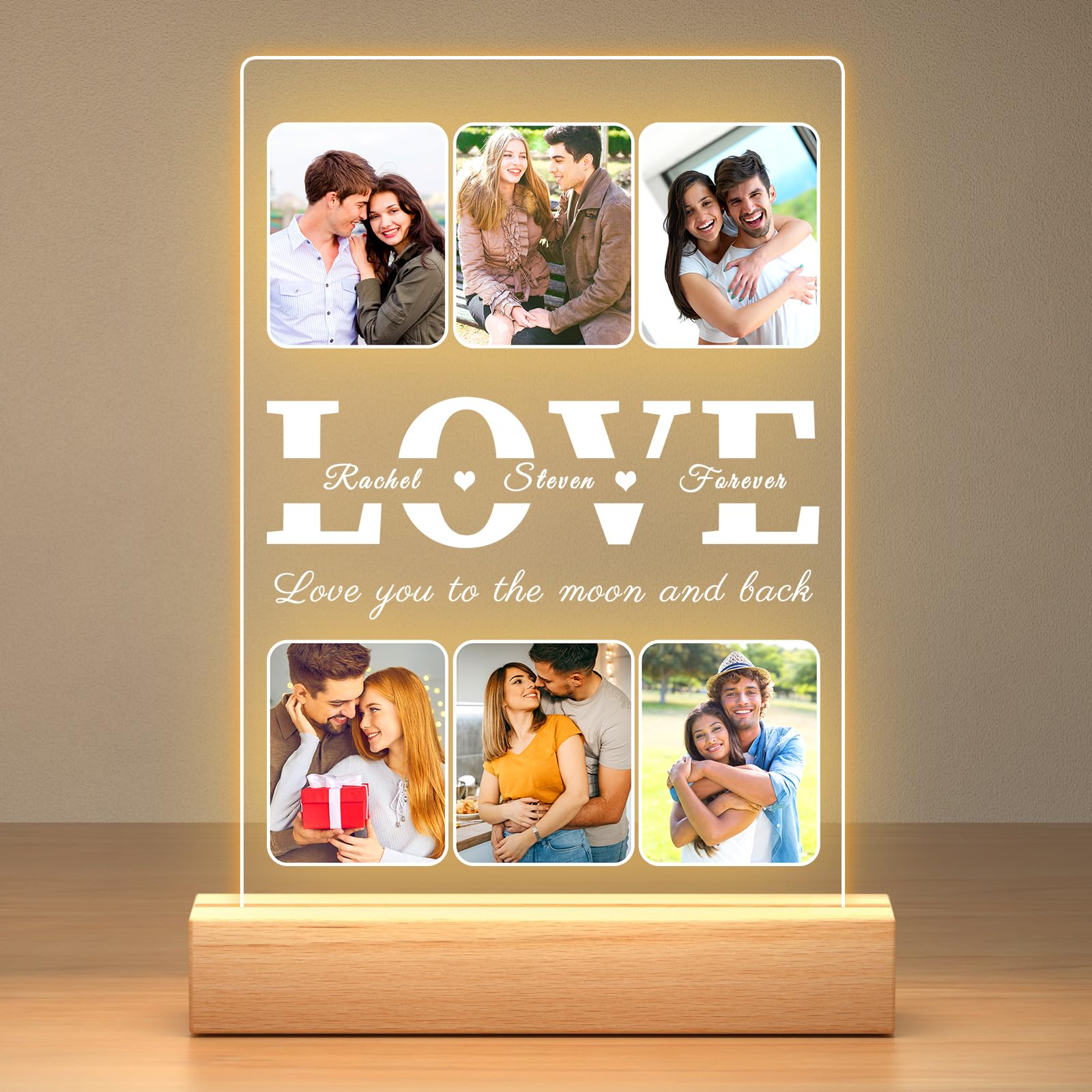 Jkolalin Custom Picture Frames, Personalized Picture Frame with Photo, Custom Photo Frame, Customized Anniversary Couples Gifts for Women Men Girlfriend Boyfriend Her Him