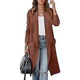 ANRABESS Women's Long Cardigan Sweater 2025 Fall Fashion Casual Oversized Knit Open Front Coatigan Jacket Coat Outfits