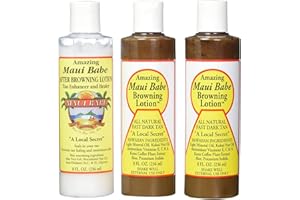 Maui Babe Tanning Pack (2 Browning Lotions 8 oz, 1 After Browning Lotion 8 oz), (Pack of 3)