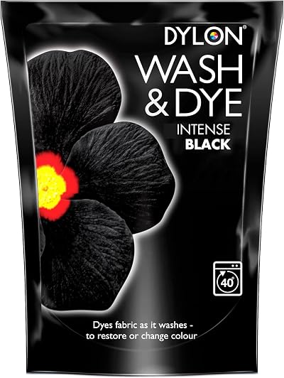 Dylon Wash & Dye Fabric Dye - Intense Black for Clothes & Furnishings