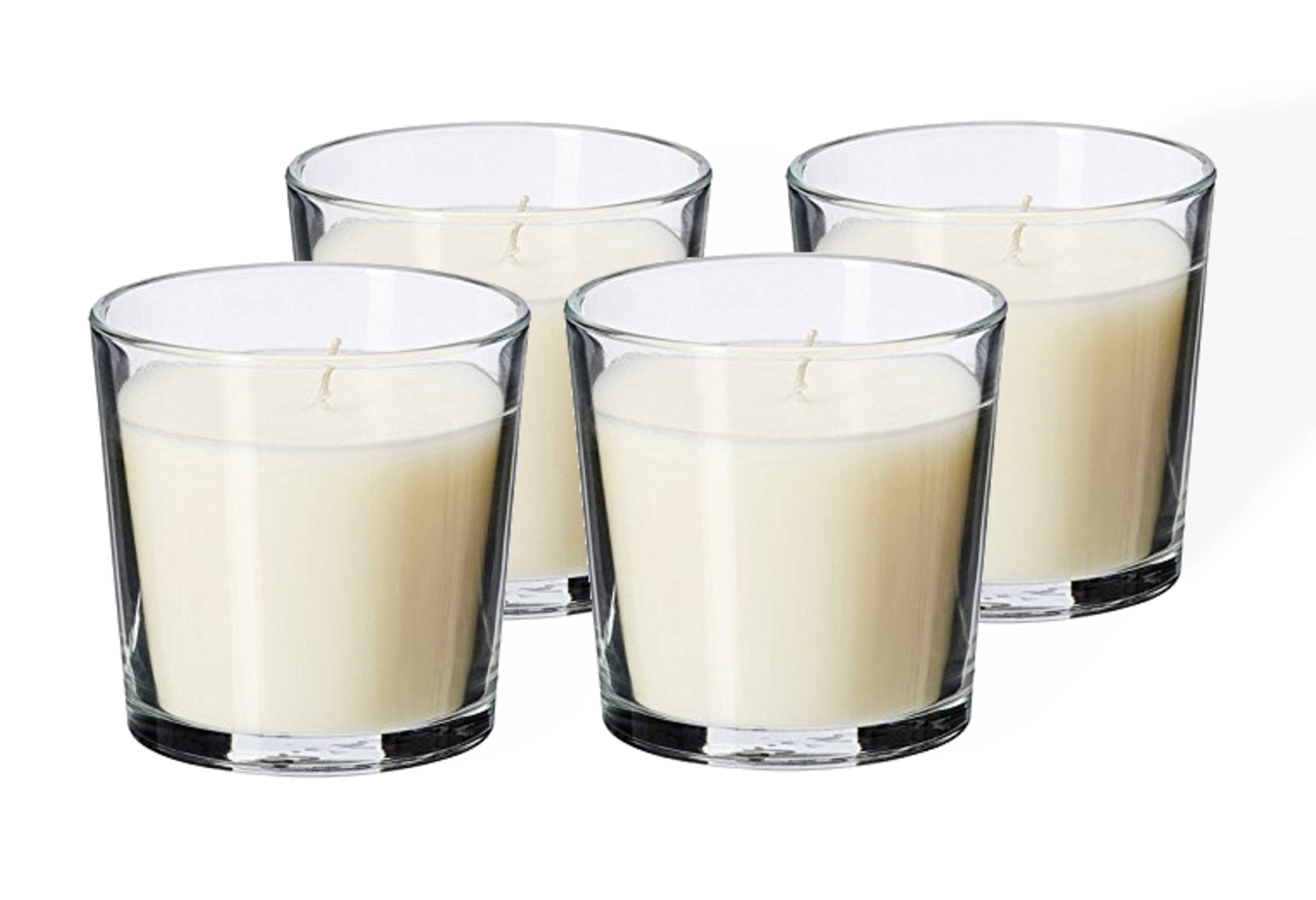 Set of 4 IKEA SINNLIG Scented Candles in Glass (Vanilla)