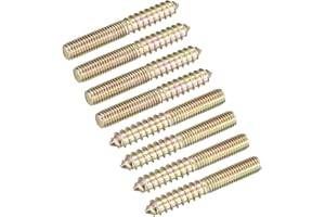 uxcell M8x60mm Hanger Bolts, 8pcs Double Ended Thread Dowel Screws for Wood Furniture