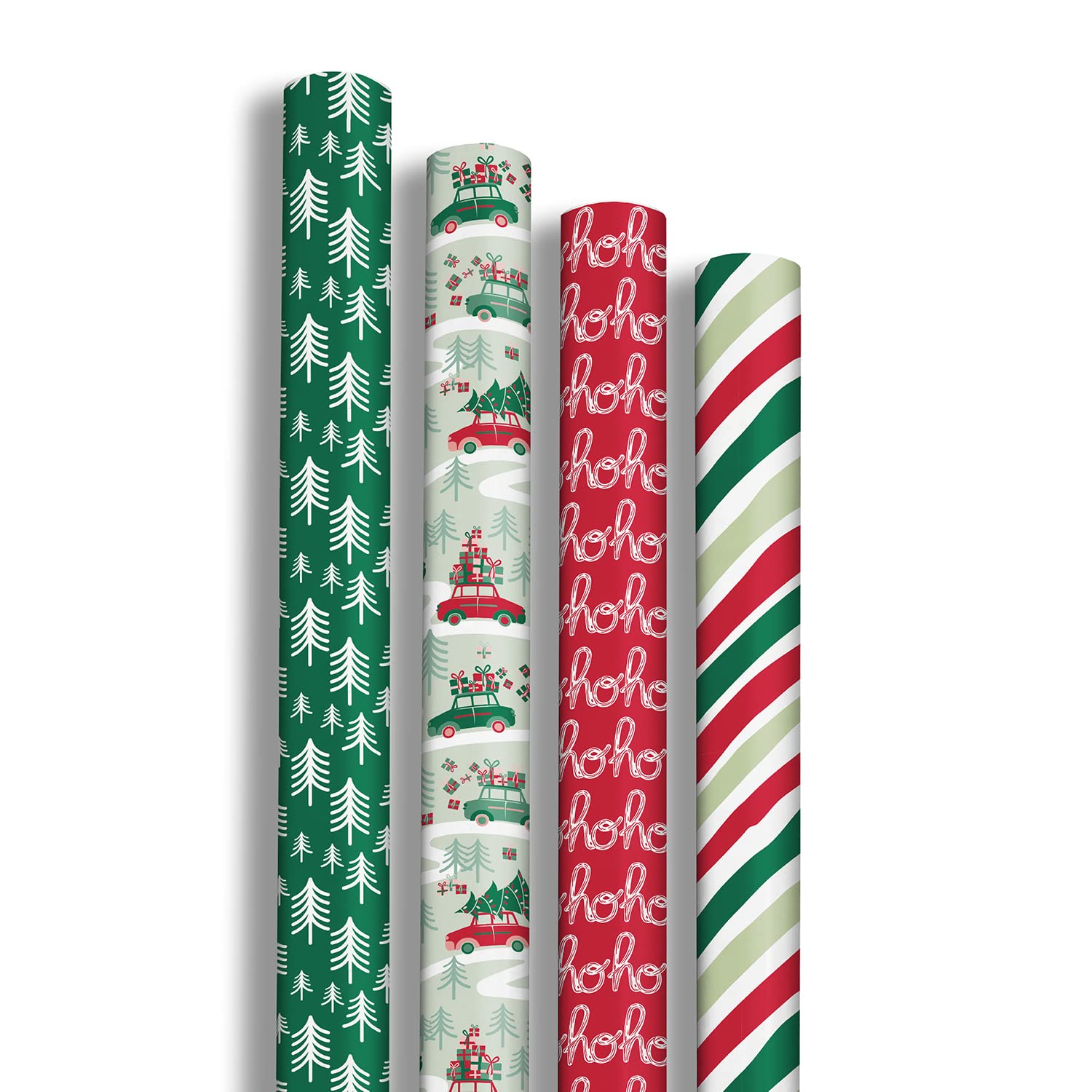 Clairefontaine 202084AMZC - One Box Of 12 Rolls Of Gift Paper - Paper Excellia - 80g - Dimensions : 2 x 0,70m - Pattern : "Hohoho", Christmas Holidays