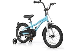 COSTWAY Kids Bike for 3-8 Years Old Boys Girls, 12/14/16/18 Inch Children Toddler Bicycle with Training Wheels, Adjustable Se