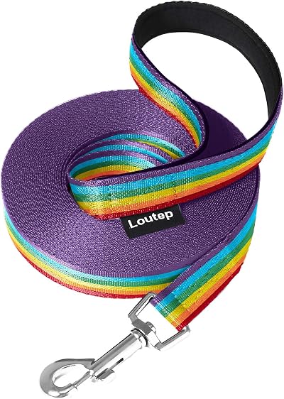Loutep Rainbow Training Lead Dogs 3m 5m 10m 15m 20m 25m 30m Nylon