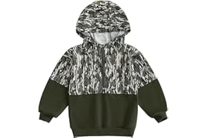 Fernvia Toddler Baby Boy Clothes Camouflage Half Zip-up Long Sleeve Hoodies Sweatshirt Casual Pullover for Kids boys