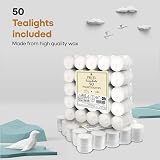 Price’s Candles 50 Pack Unscented 8 Hour Tea Lights Long Burning Tealights view 3
