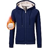 MoFiz Womens Zip up Hoodie Fleece Lined Warm Jackets Winter Thick Hoodies with Pockets