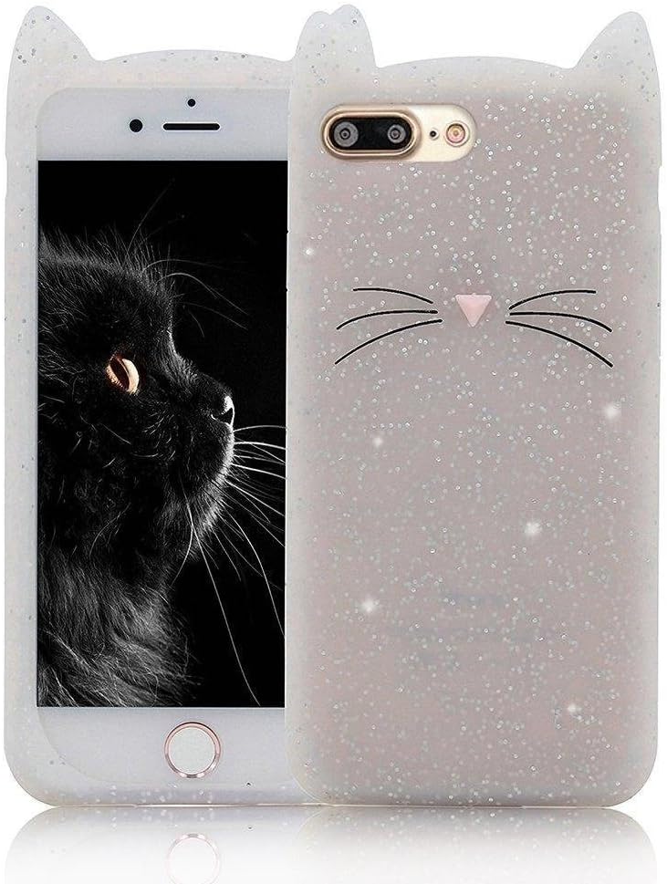 O4U Aafiya Stylish Cat Silicon Case Soft Back Cover For Apple iphone 6 With Perfect Cuts and Edges Plus All Round Protection (White)