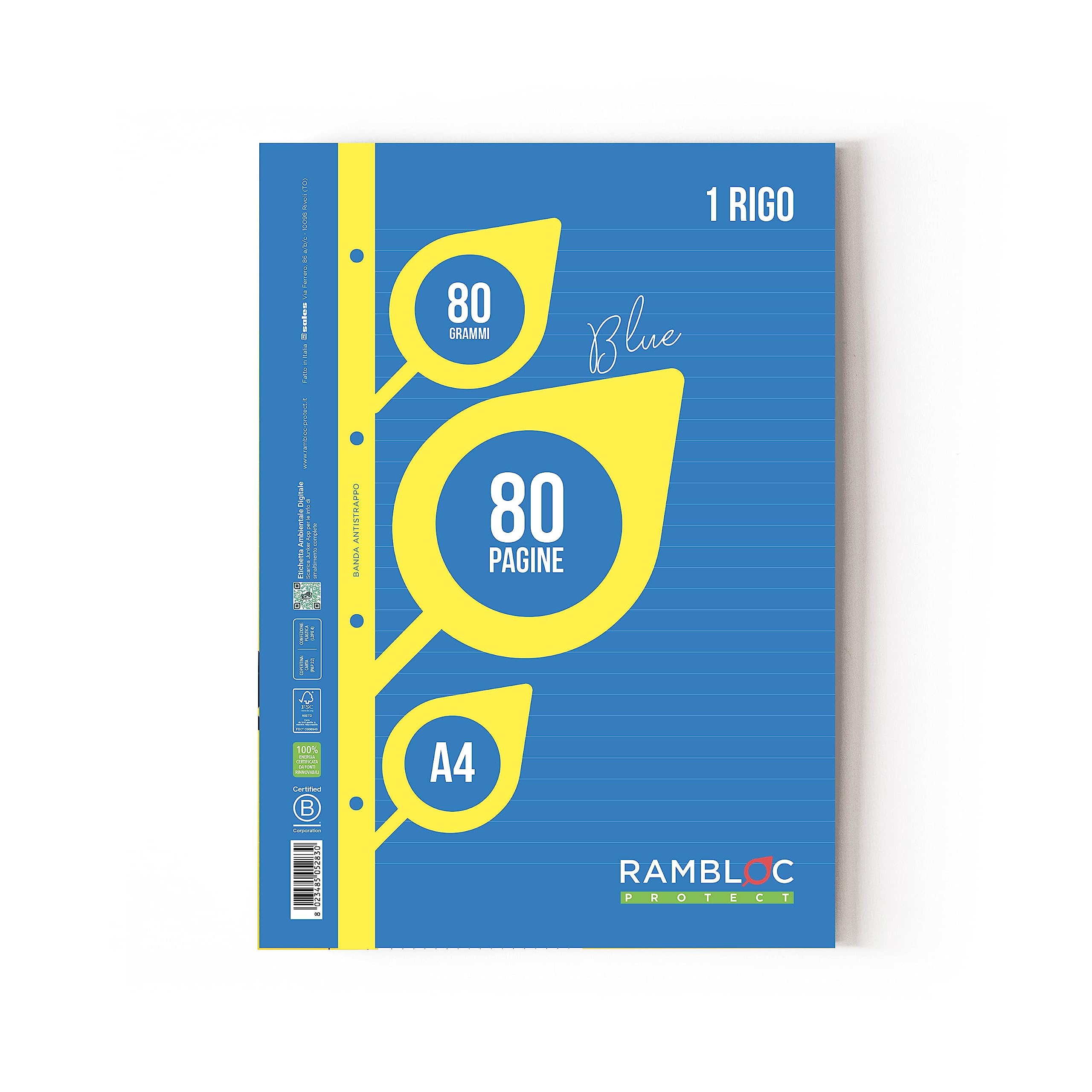 Rambloc Reinforced Spare Parts Pack of 4 A4 1 Line (160 Sheets Total) - Maximum Durability and Quality for All Your Writing and Storage Needs