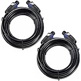 UMOKI Professional 15 Feet 12 Gauge Speakon to Speakon Cables - 15ft 12AWG Speakon Wires Audio Cords - 2 Pack
