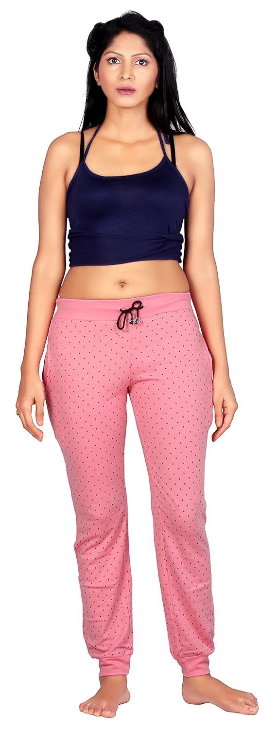 carrel cotton hosiery fabric women printed joggers track pant(agspl-3345)