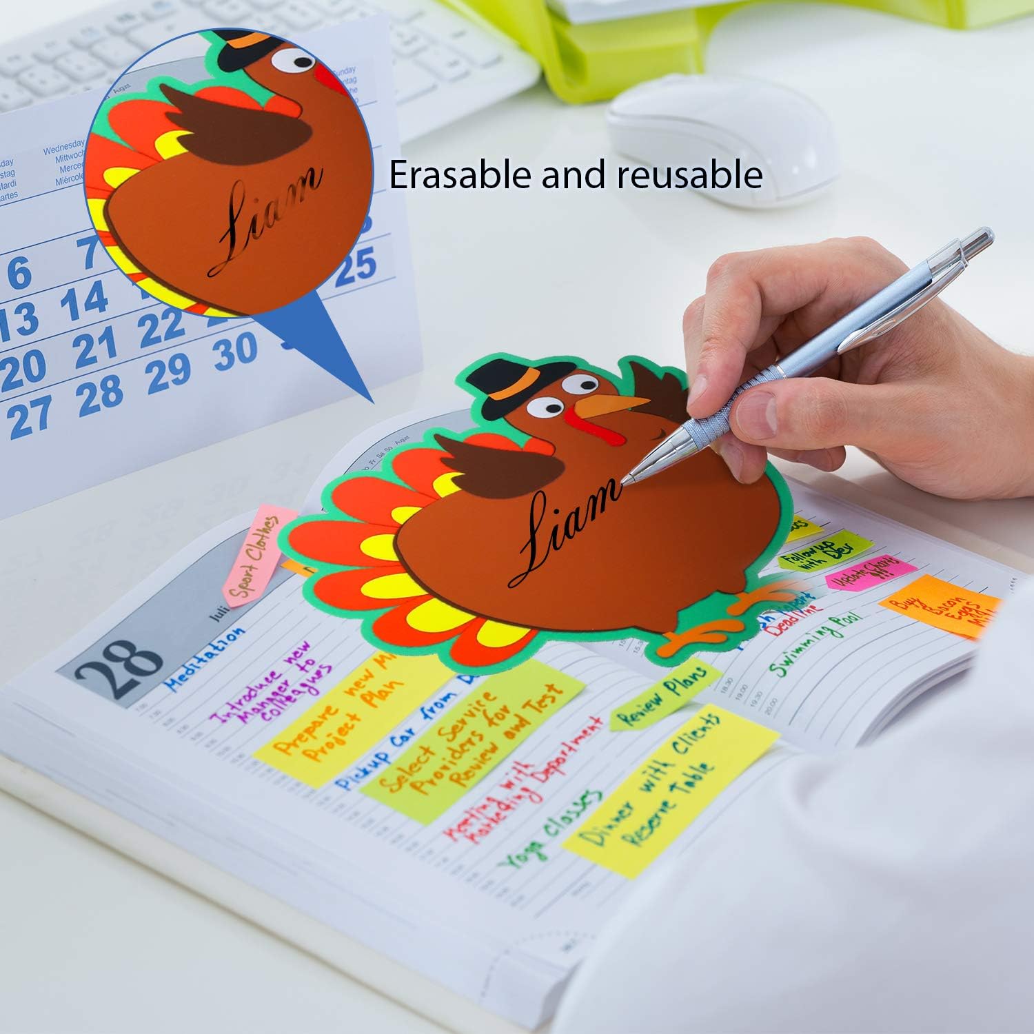 40 Pieces Turkey Cut-Outs Versatile Classroom Decoration Creative Turkey Cut-Outs with Glue Point Dots for Bulletin Board Classroom School Fall Theme Thanksgiving Party, 5.9 x 5.9 Inch : Office Products