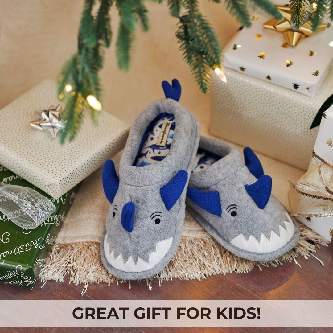 Dearfoams unisex-child Kids Toddlers Whimsical Animal Critter Washable Slipper