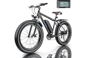 Vivi Electric Bike 26" x 4.0 Fat Tire Electric Bicycle, Peak 1000W Electric Mountain Bike, 25MPH Ebikes for Adults with 48V 13AH Removable Lithium-Ion Battery, Up to 60 Miles,UL 2849 Certified