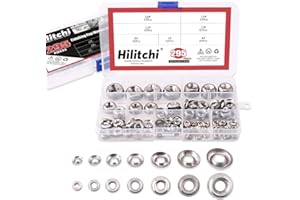 Hilitchi 295-Pcs [#4 - #16] Finishing Cup Countersunk Washer Assortment Set - 304 Stainless Steel