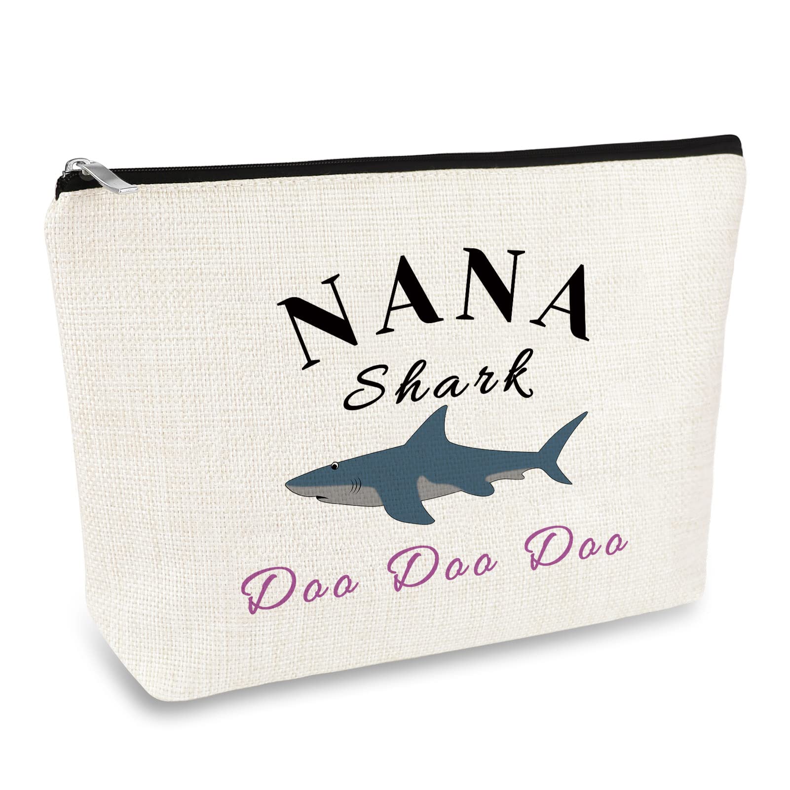 Nana Gifts Grandma Gifts Makeup Bag Nana Shark Cosmetic Bag Gift Funny Christmas Birthday Gift for Grandma Grandmother Nana Mothers Day Thanksgiving Day Gift Retirement Gift Travel Toiletry Bag