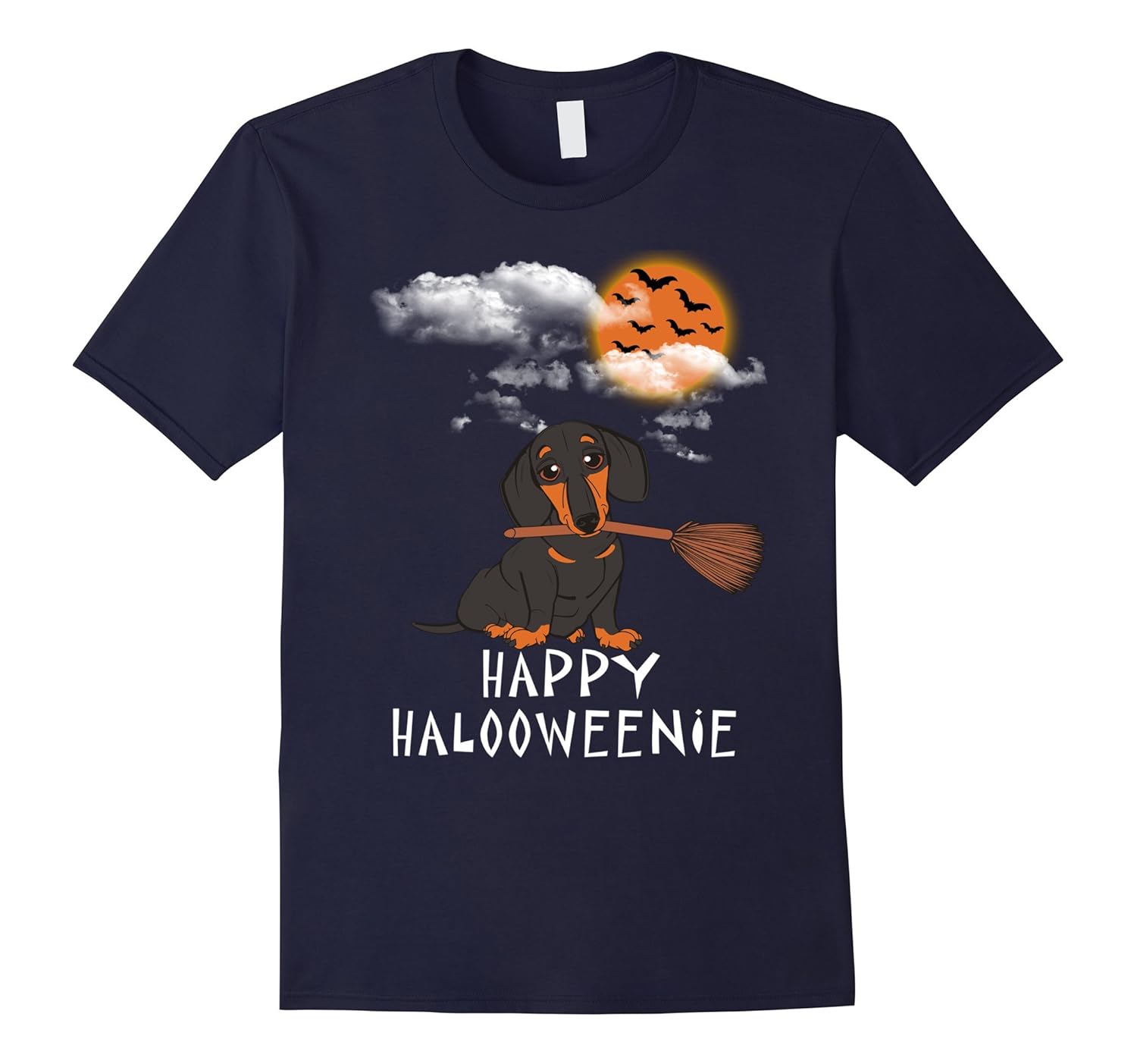 Halloween T-Shirt Dachshund Dog Happy Halloweenie-ANZ