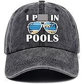 I Pxx in Pools, Funny Baseball Cap, Funny Hats, Pools Hat, Summer Outdoor Sport Sun Hat, Adjustable Cotton Baseball Cap for Men Women Black