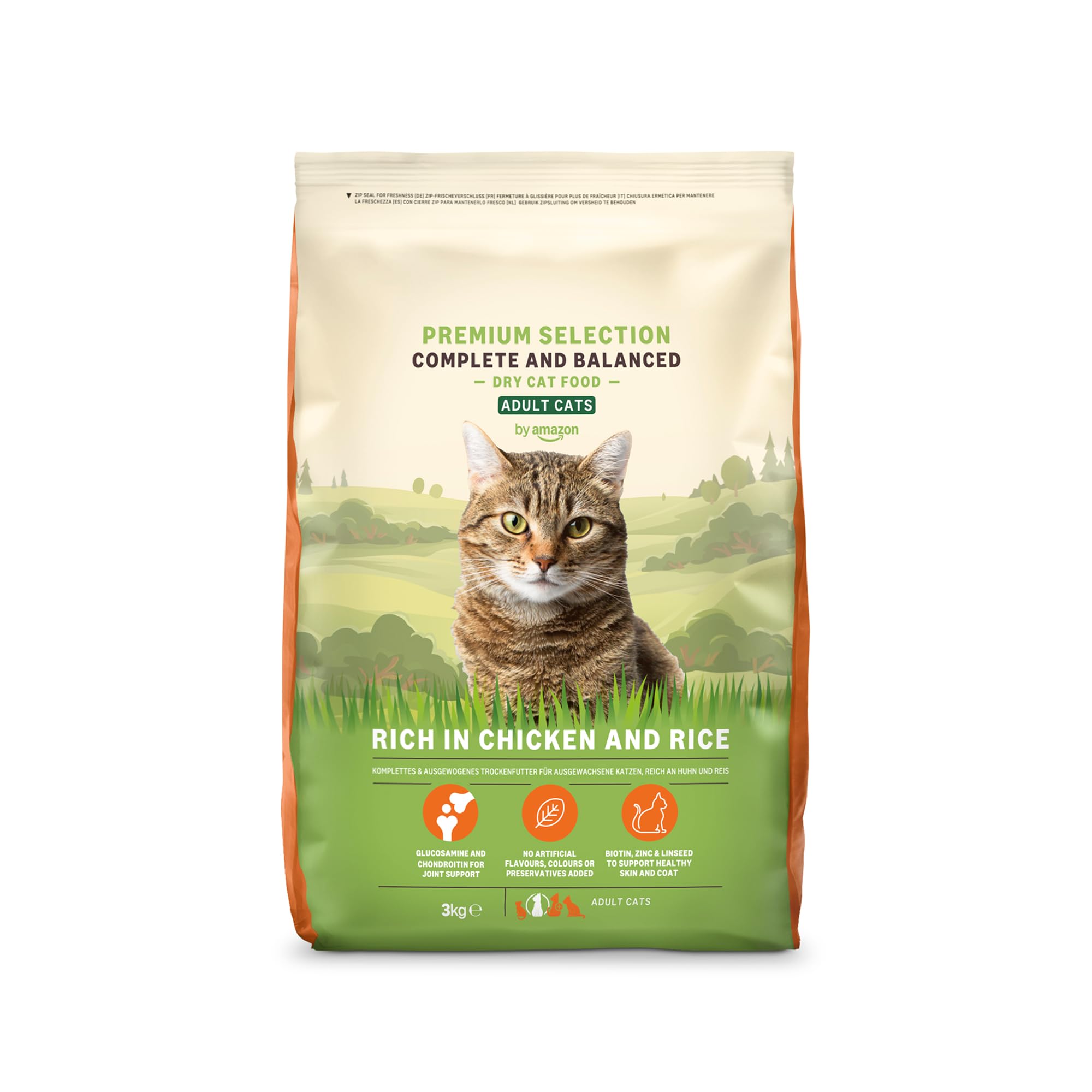by Amazon Complete Dry Cat Food Rich in Chicken & Rice for Adult Cats, 1 Pack of 3 kg (Previously a Lifelong brand, same product)