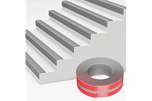 Elvone Stair Nosing, Rubber Edging Guard Trim Self Adhesive, Vinyl Staircase Step Edge Protector for Outdoor & Indoor(10 FT, Grey)