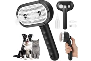 NGFHF Cat Steam Brush for Grooming and Shedding for Long and Short Hair Pets Deshedding and Hair Removal tool for Dogs & Cats Self Cleaning 4 in 1 Massaging Pet Spray Spritz Defur Comb