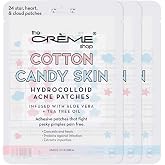 The Cr&egrave;me Shop Cotton Candy Hydrocolloid Acne Patches (3 Sizes/72 Count) | Infused with Aloe Vera &amp; Tea Tree Oil - Helps Extract Impurities, Conceal, Heal &amp; Protect